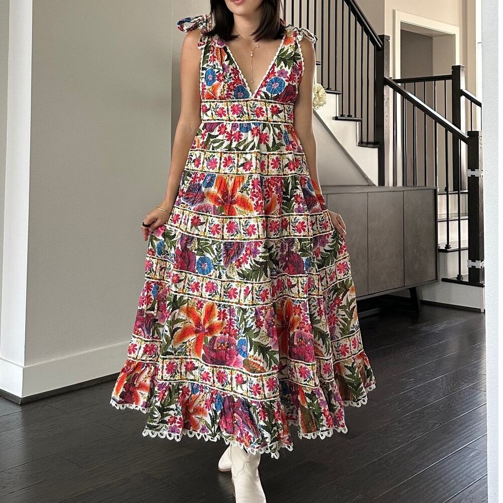 Farm rio tropical yard off white midi dress Size XS New